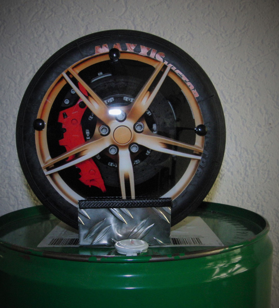 Racing Deko Formel 1 DTM Motiv Felge mit Carbonbremse aus "Mini-Slick"