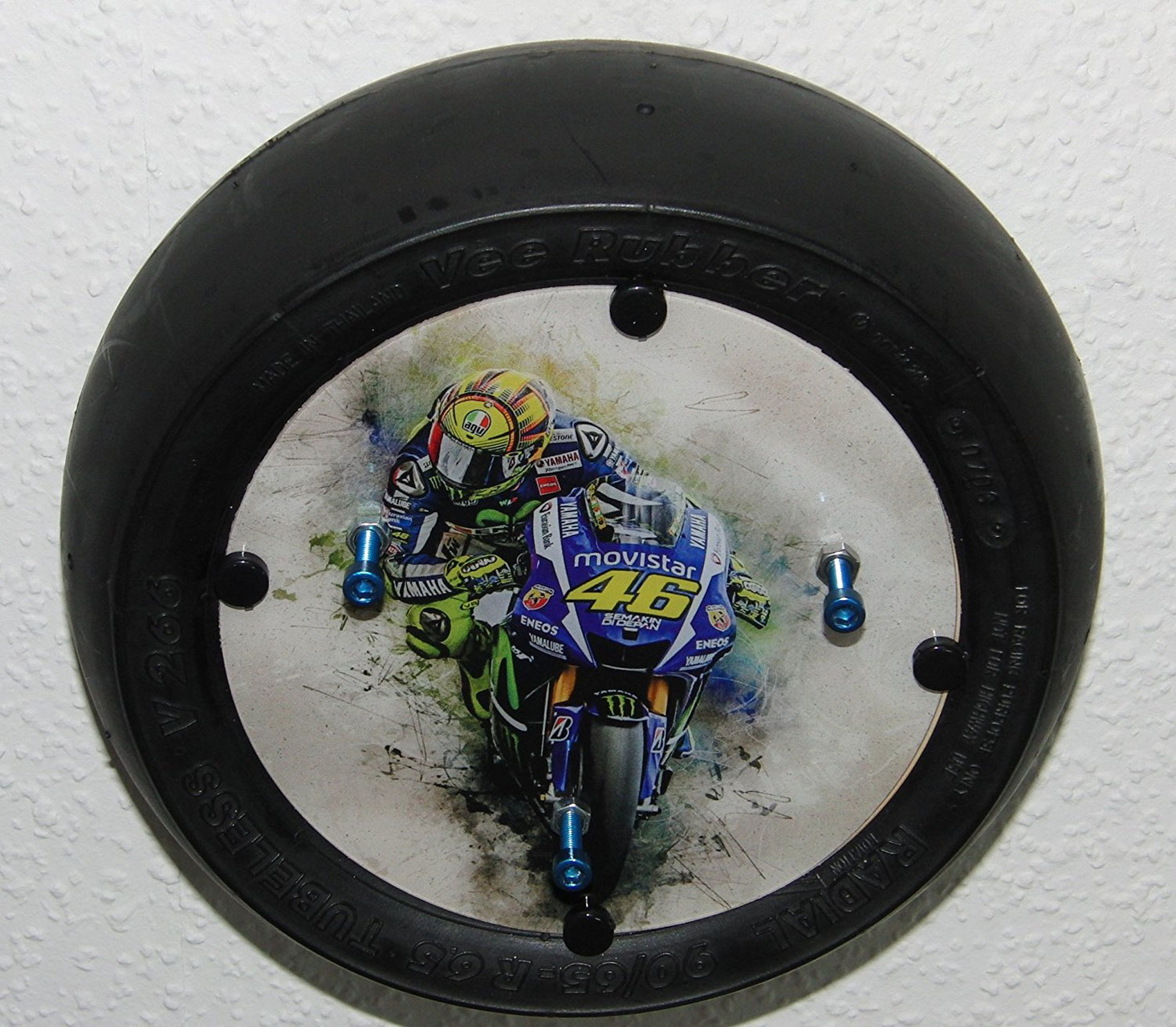 Valentino Rossi, "Art" Moto GP Schlüßel Board, Brett, Anhänger, Keyholder,